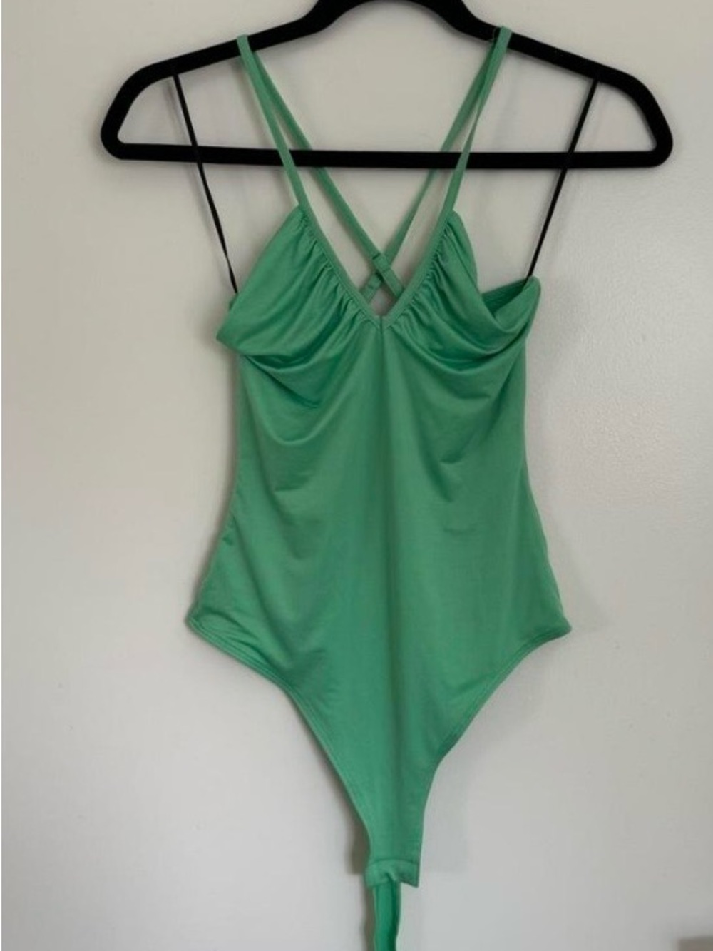 H&M Mint Green Women's Bodysuit with Crisscross Back